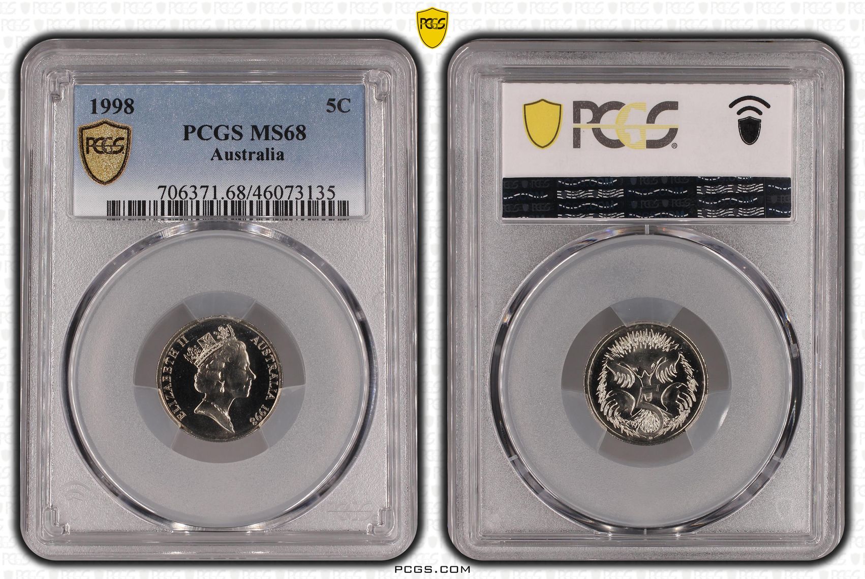 , Five Cent, 1998, PCGS MS68