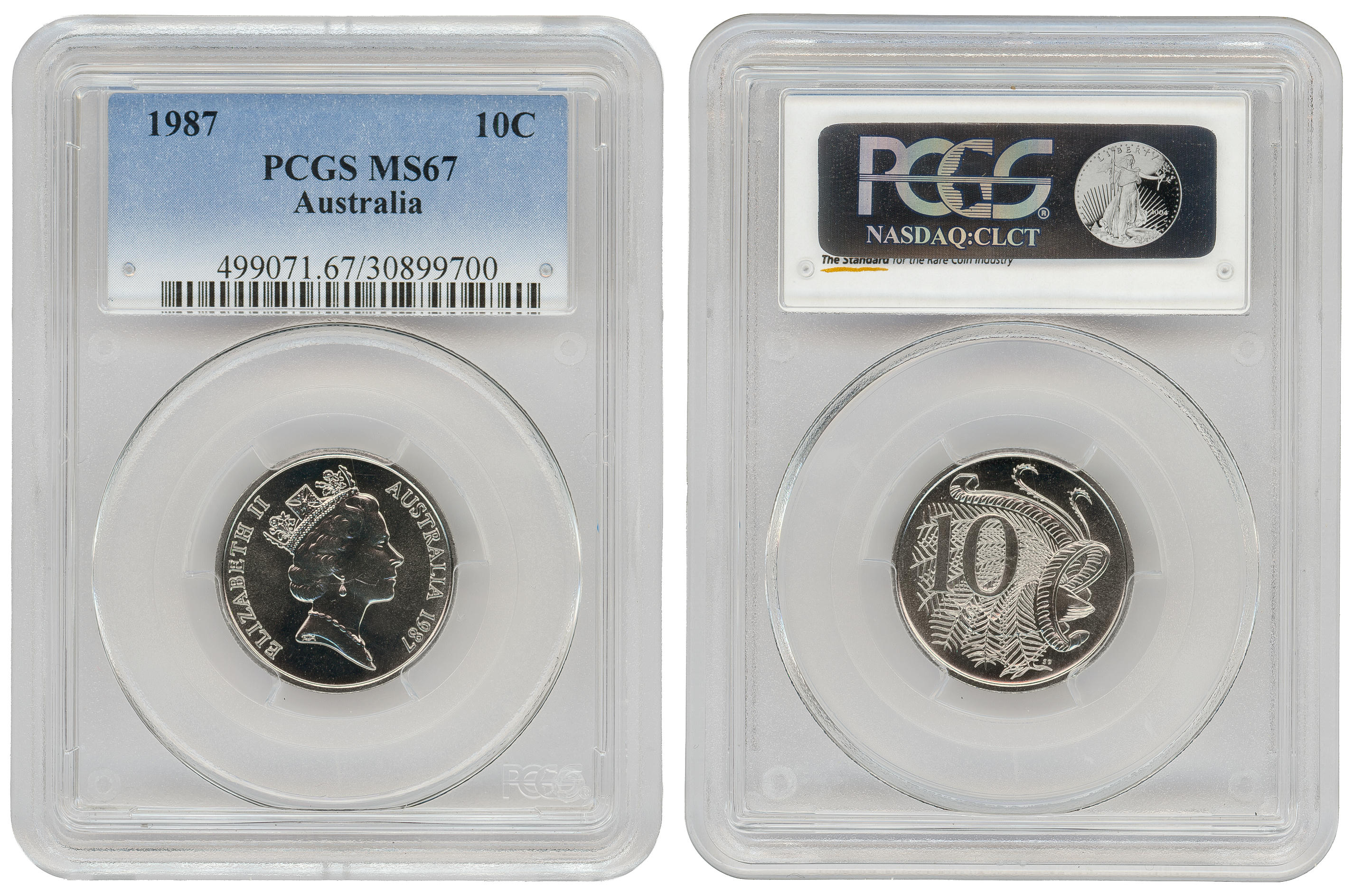 Ten Cent, 1987, PCGS MS67