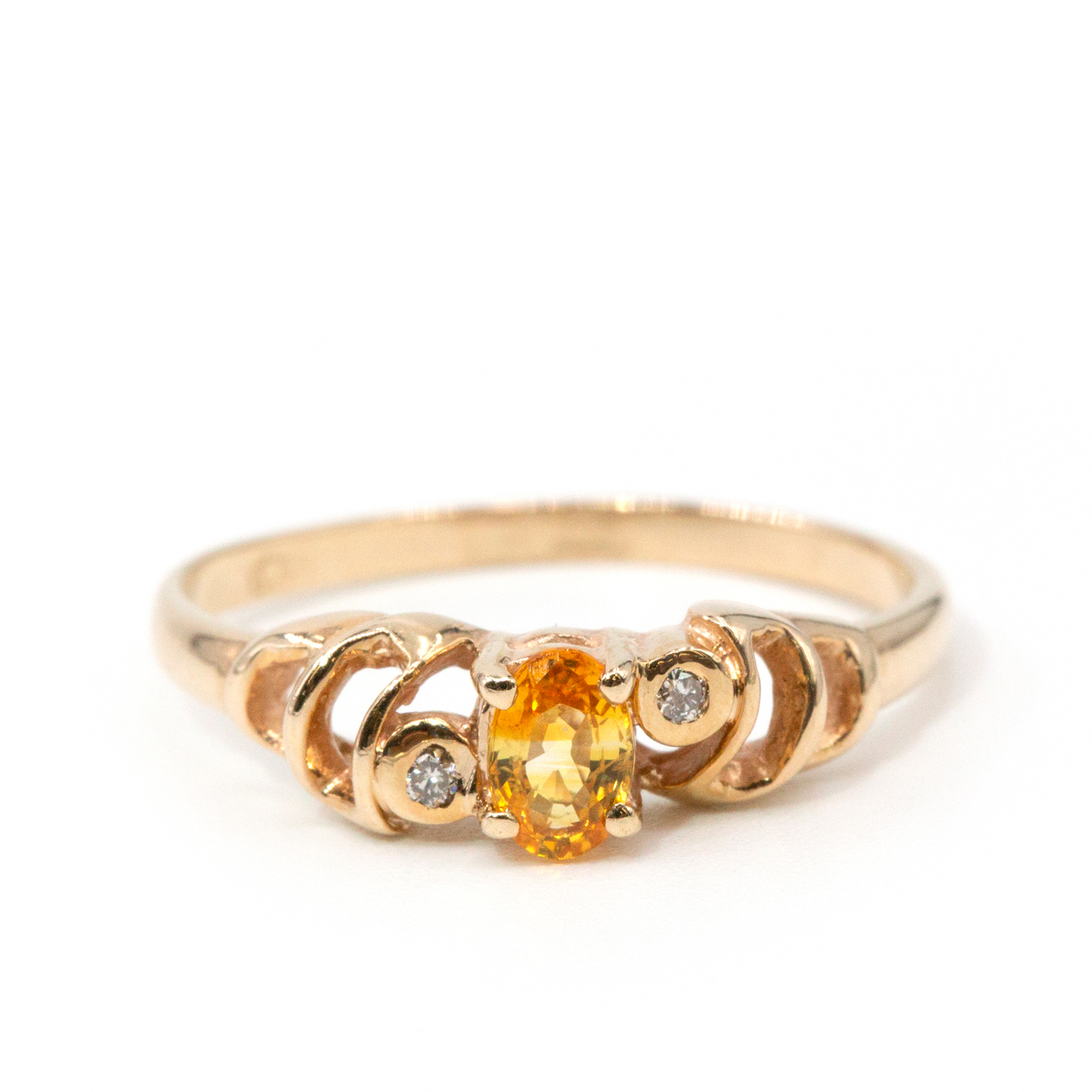 Yellow Sapphire & Diamond 9ct Gold Ring