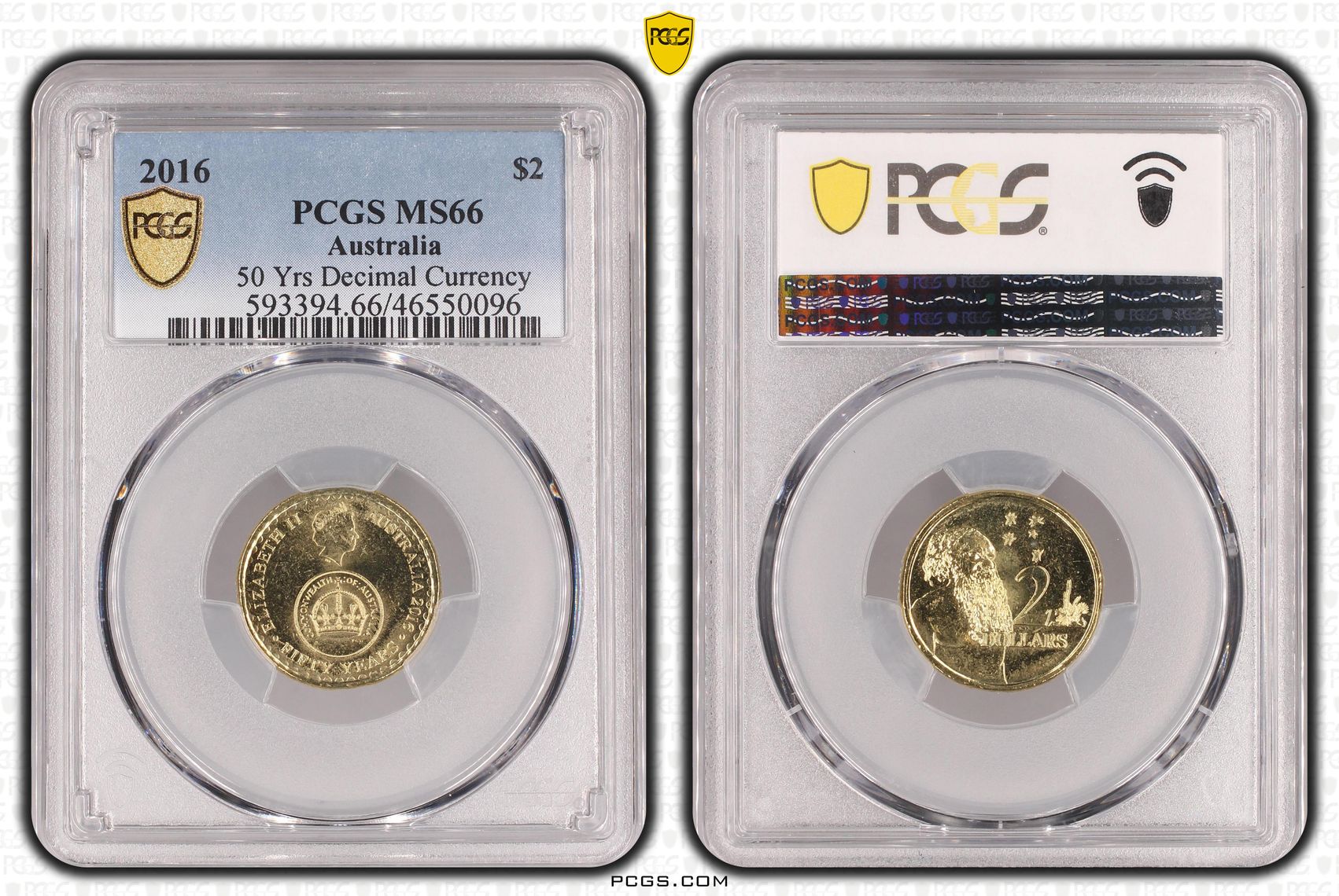 Elizabeth II, 50 Yrs Decimal Currency , Two Dollar, 2016, PCGS MS66