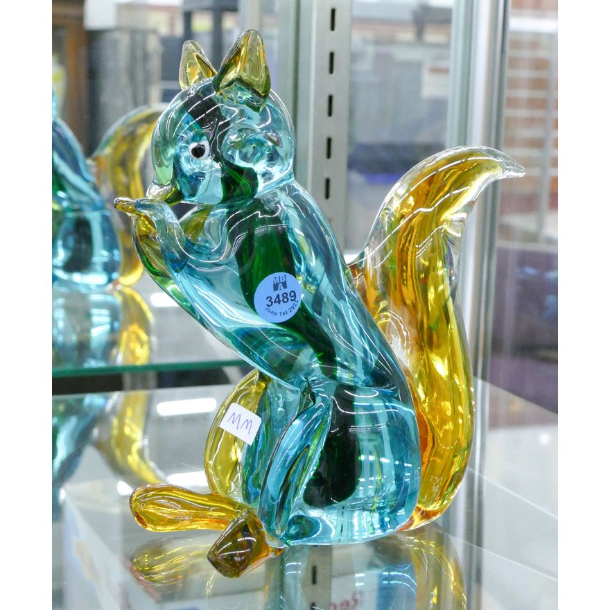 Vintage Murano Glass Squirrel Figure 8''