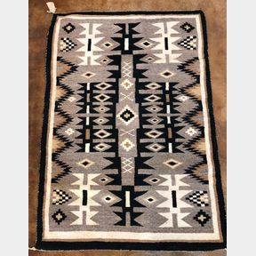 Vintage Two Grey Hills Weaving by Eleanor Chee