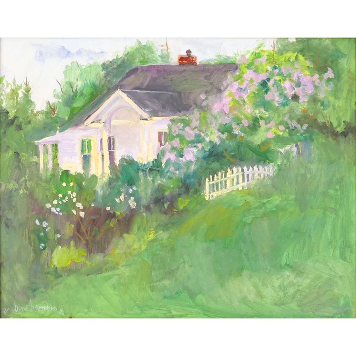 Gene Amondson ''Summer at the House'' Oil on Masonite Framed 32''x38''