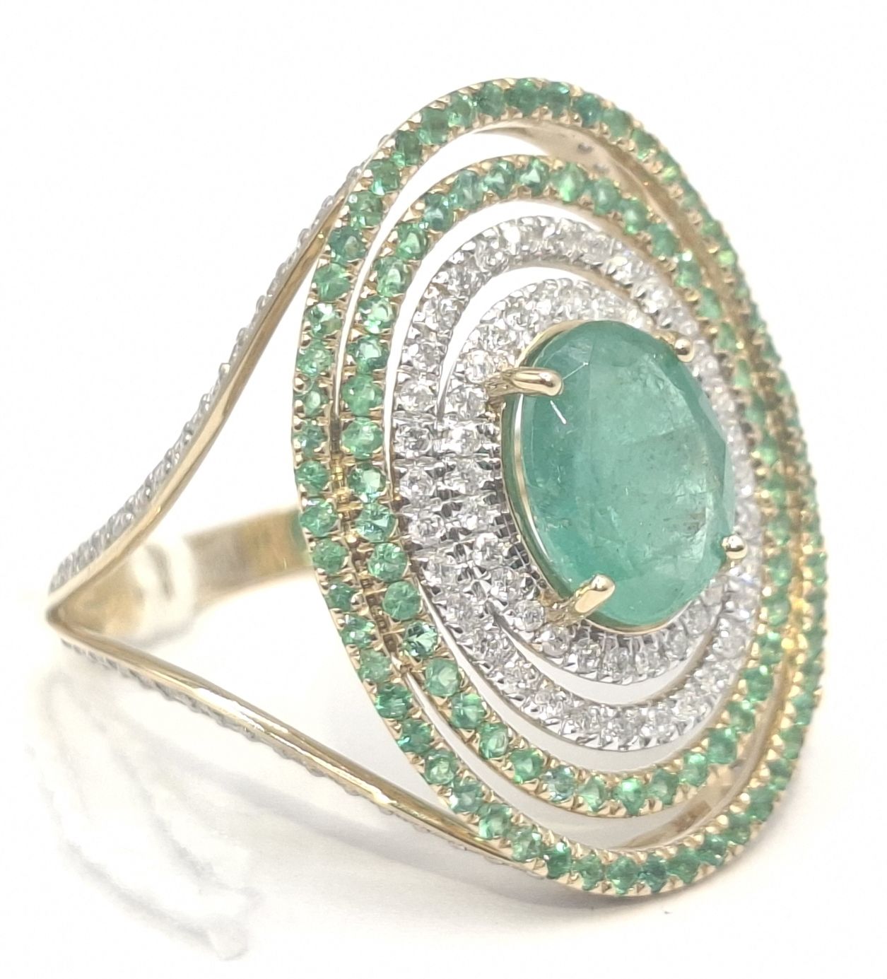 14k White Gold Halo Ring