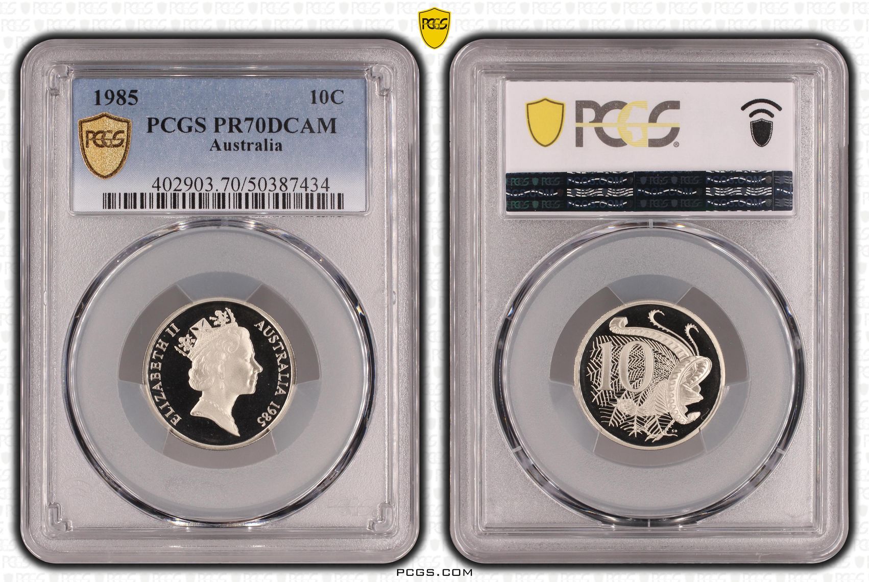 Ten Cent, 1985, Pcgs Pr70dcam