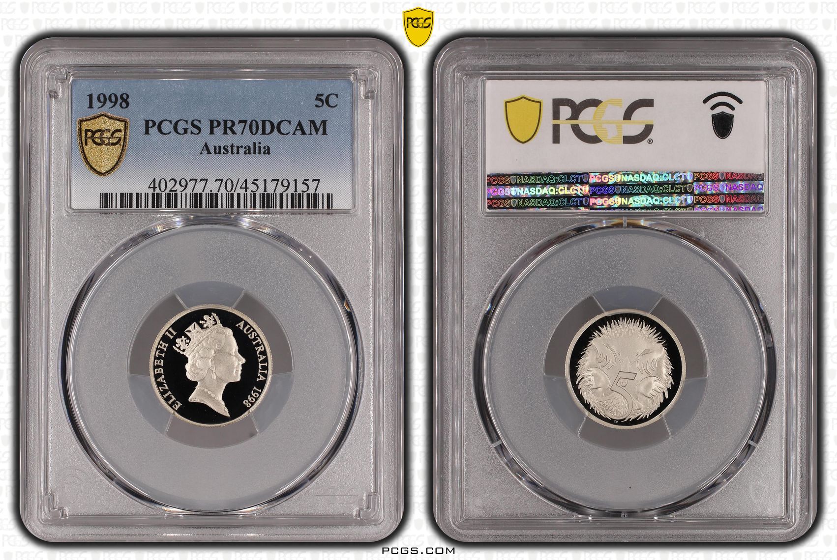 Elizabeth II, Five Cent, 1998, PCGS PR 70DCAM