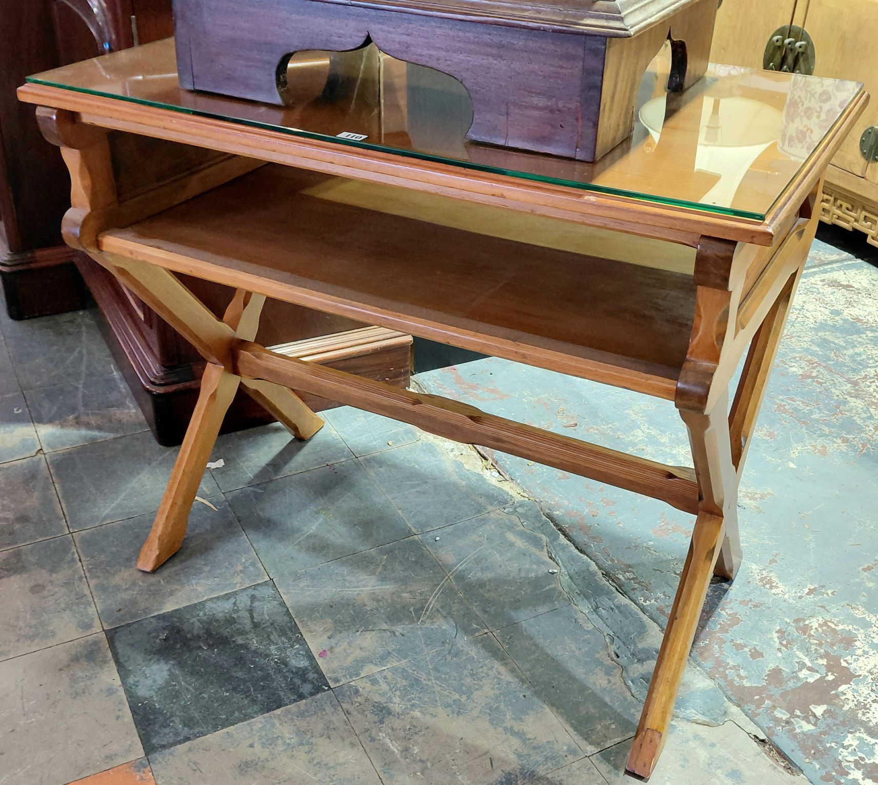 110 · WELL CONSTRUCTED PINE TABLE