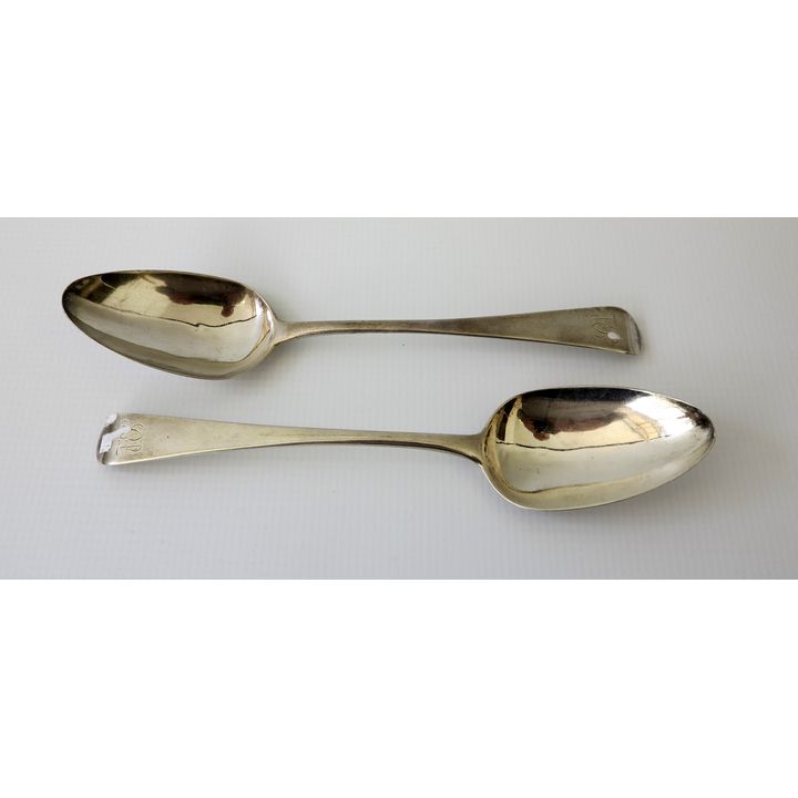 PAIR OF GEORGE III SILVER TABLE SPOONS