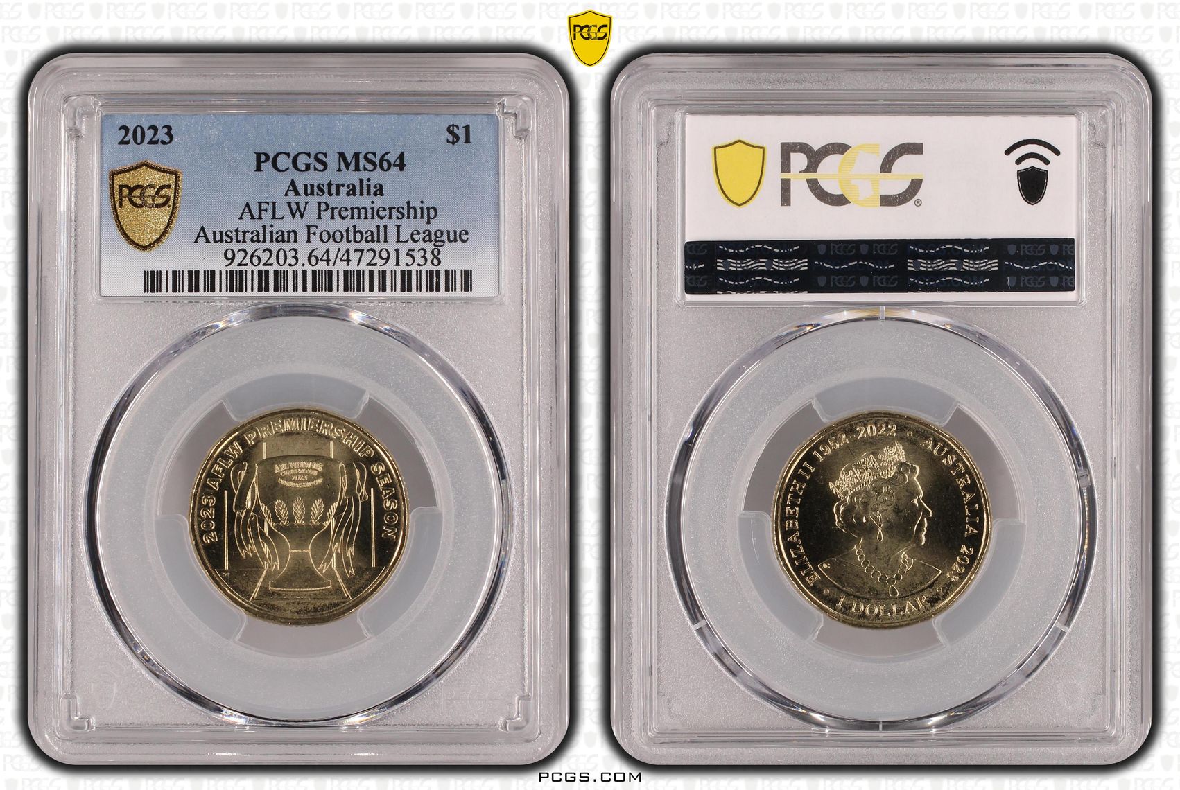 AFL- AFLW Premiership, One Dollar, 2023, PCGS MS 64