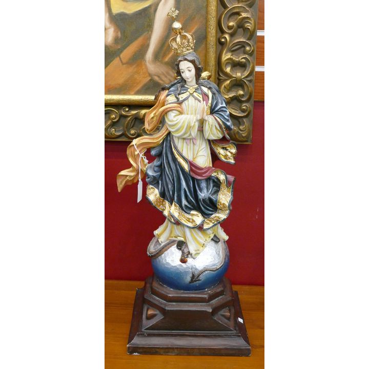 Spanish Madonna Painted Resin Statue 26''
