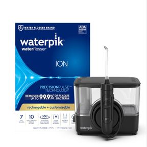 WATERPIK ION PROFESSIONAL WATER FLOSSER, RECHARGEABLE AND PORTABLE FOR TEETH, GUMS, BRACES, 10 SETTINGS, 7 FLOSSING TIPS FOR MULTI
