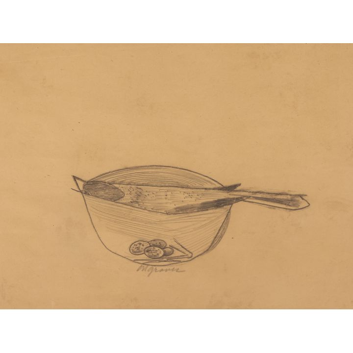 Morris Graves ''Nesting Bird with Edith's Feet'' Graphite