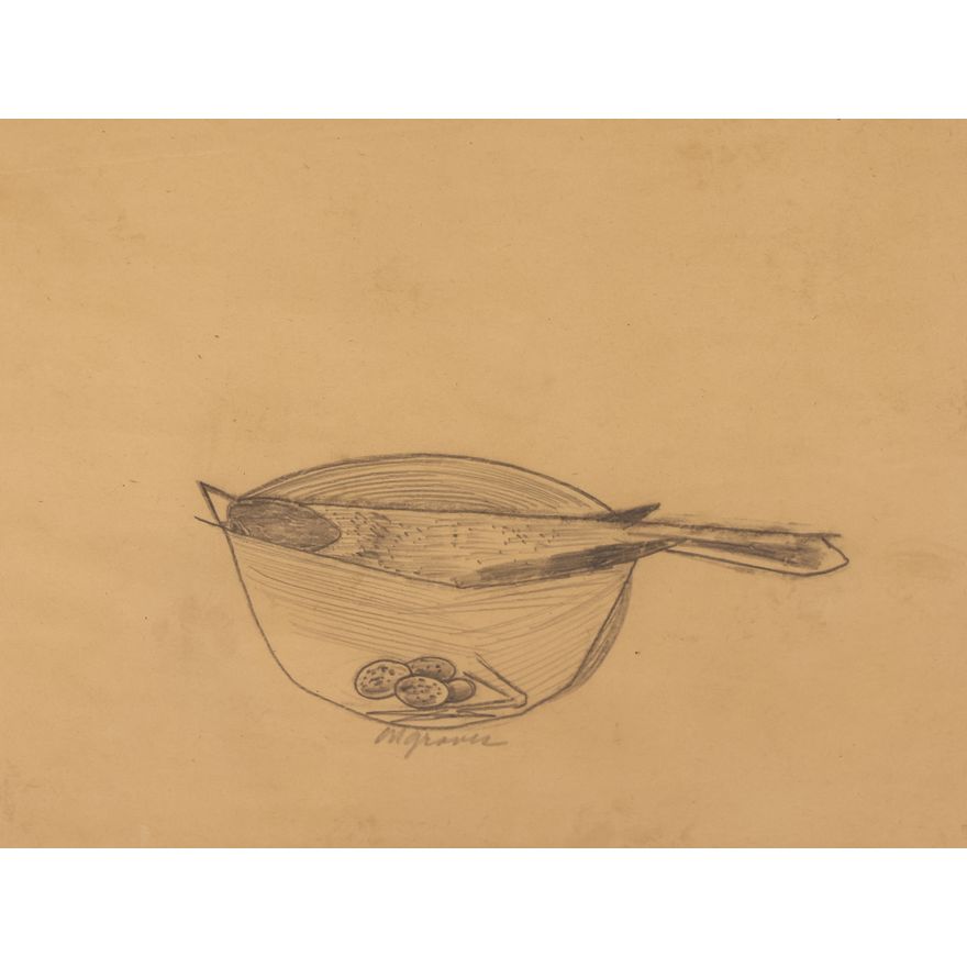 Morris Graves ''Nesting Bird with Edith's Feet'' Graphite