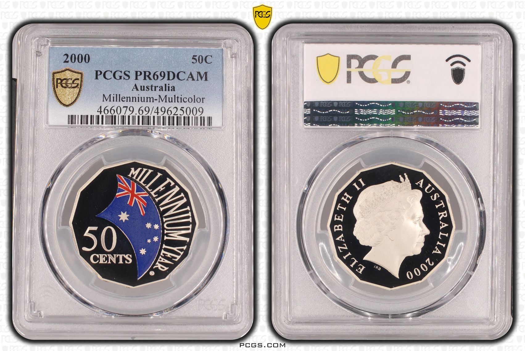 Millennium-Multicolor , Fifty Cent, 2000, PCGS PR69DCAM