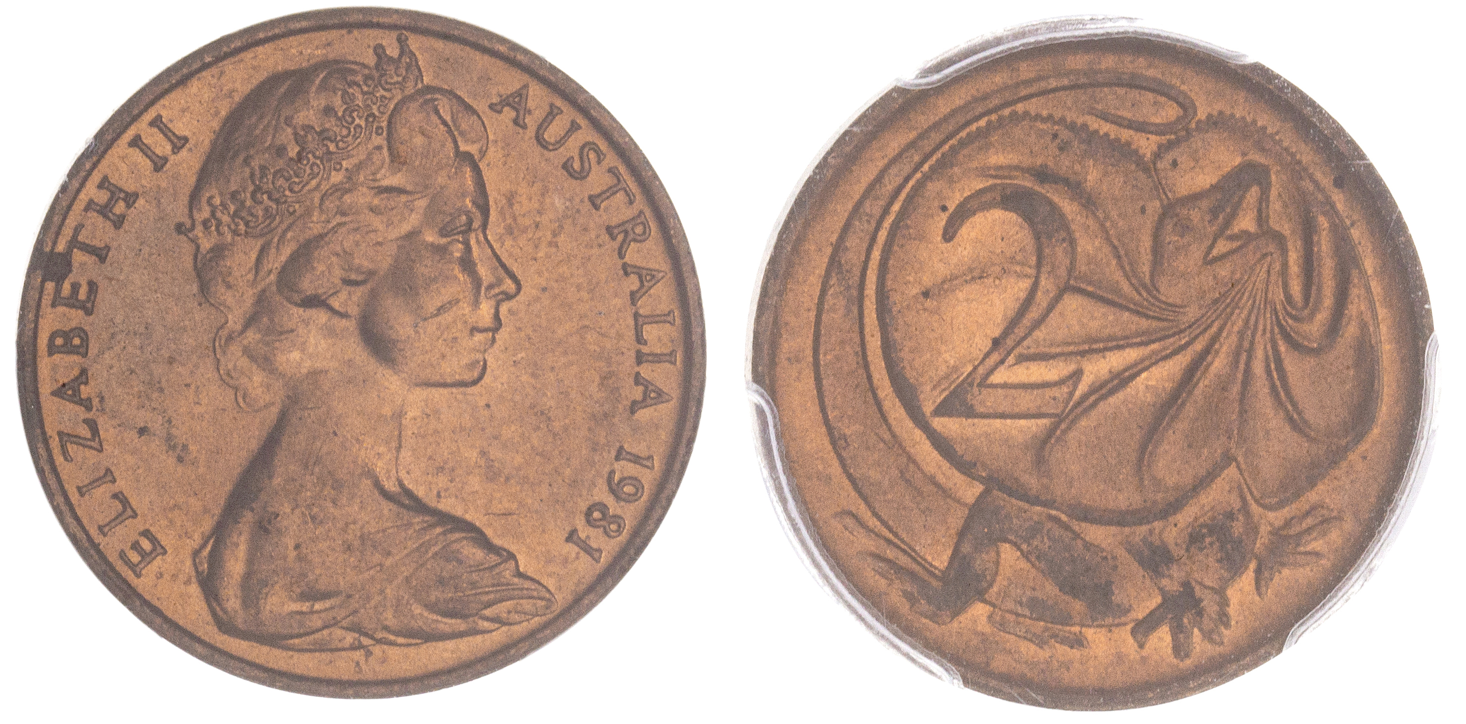 Elizabeth II, Two Cents, 1981, PCGS MS64RD