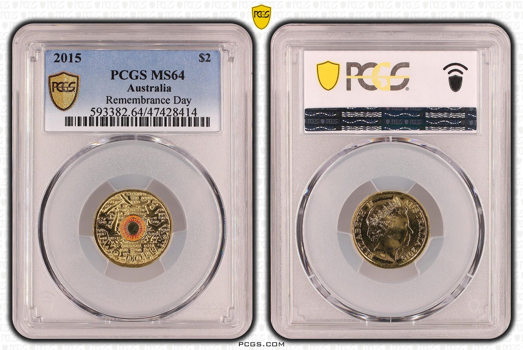 Remembrance Day-In Flanders Fields, Two Dollar, 2015, PCGS MS 64