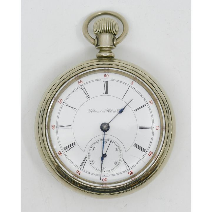 Antique Hampden 17 Jewel Pocket Watch 56mm Case