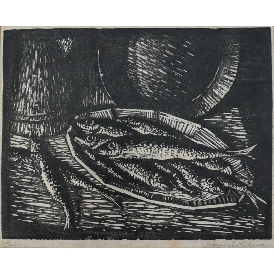 George Tsutakawa ''Fish'' (Iwashi) 1932 Linocut