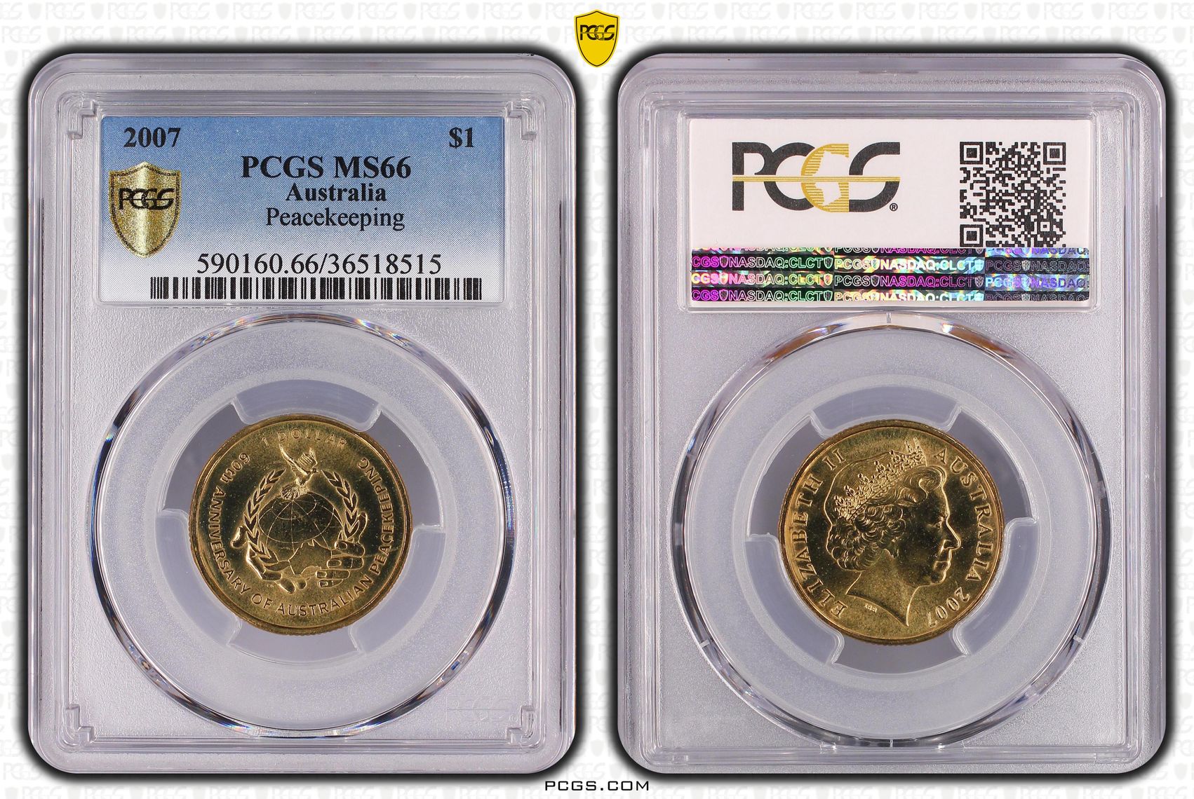 Peacekeeping, One Dollar, 2007, PCGS MS66