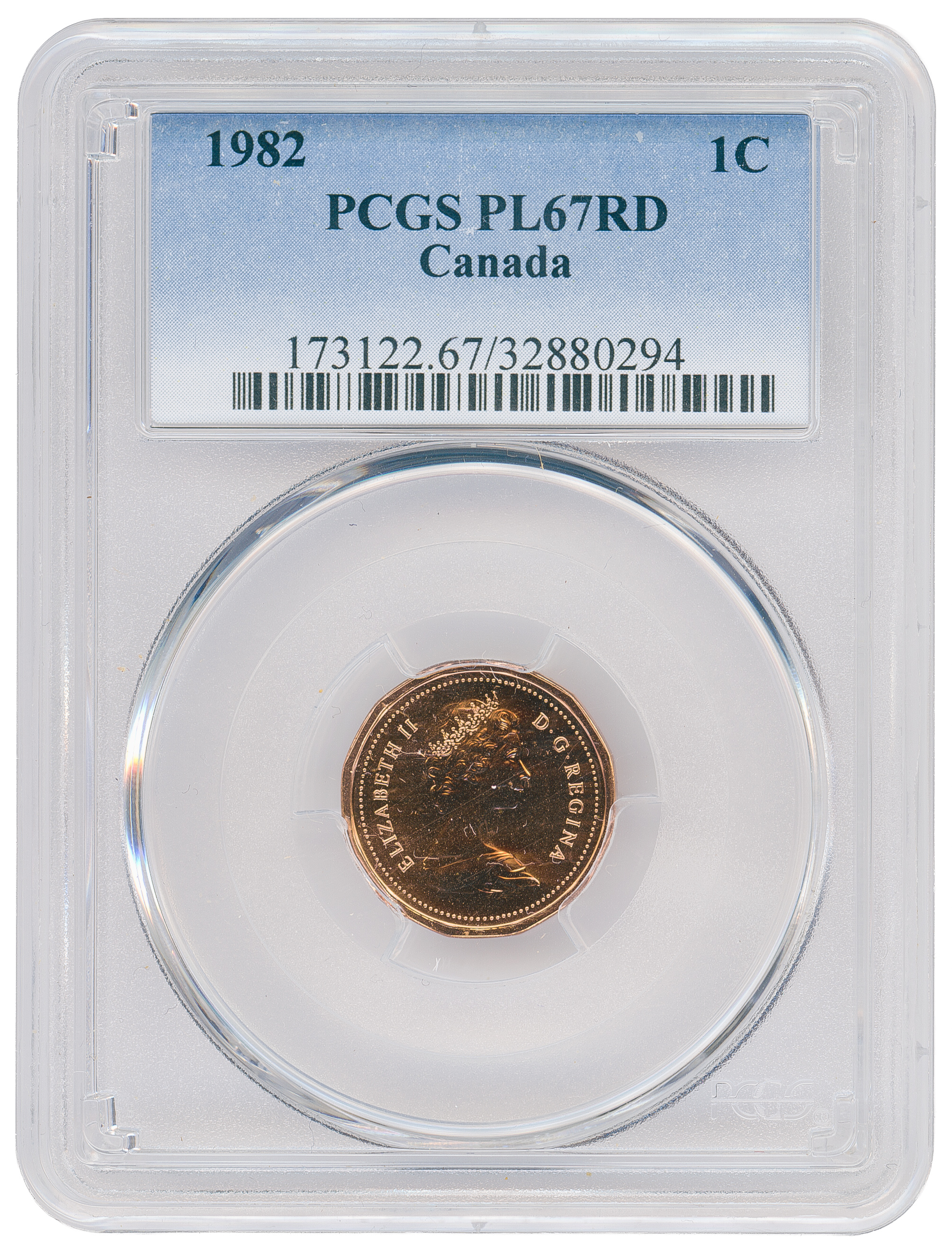 Canada, One Cent, 1982, PCGS PL67RD