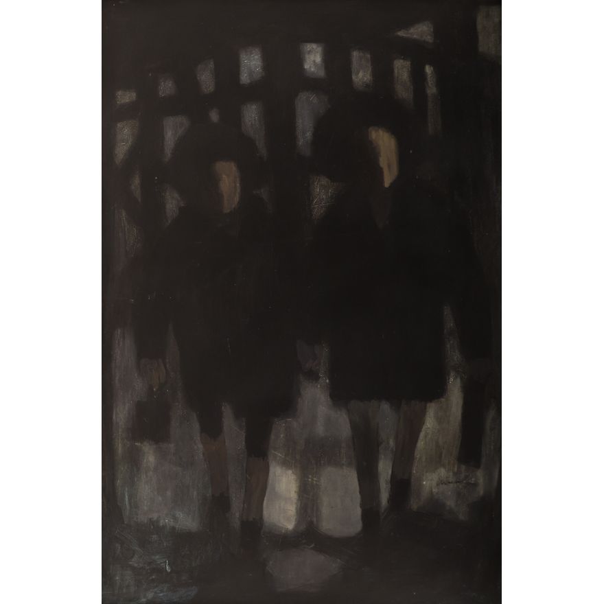 William Cumming ''Girls at Night'' 1965 Oil and Tempera