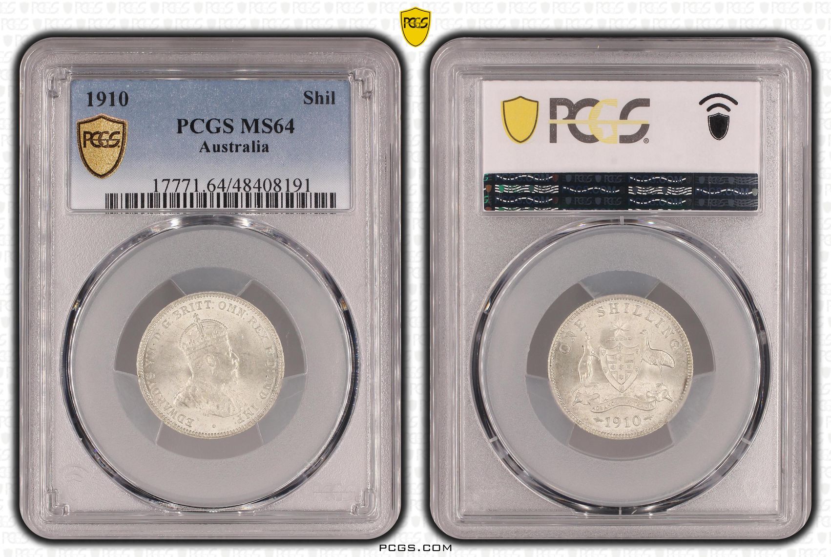 George V, Shilling, 1910, PCGS MS64