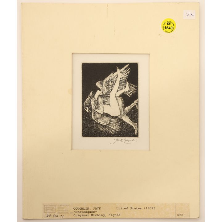 Jack Coughlin ''Grotesque'' Signed Etching Matted 11''x9''