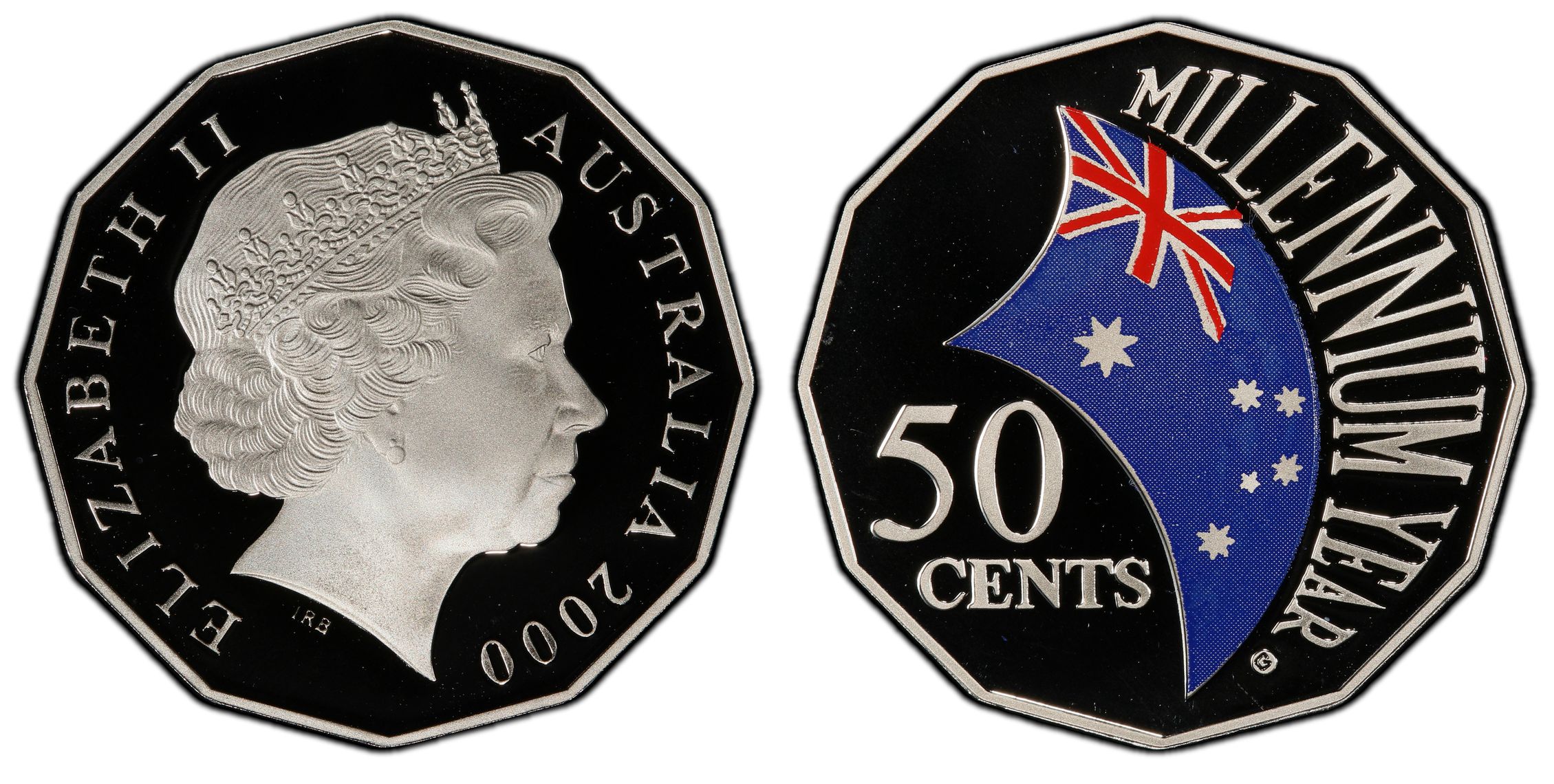 284 · 2000 Australia Fifty Cent, 50c Proof Millennium Multicolor PCGS - PR70DCAM POP 30/0 -907
