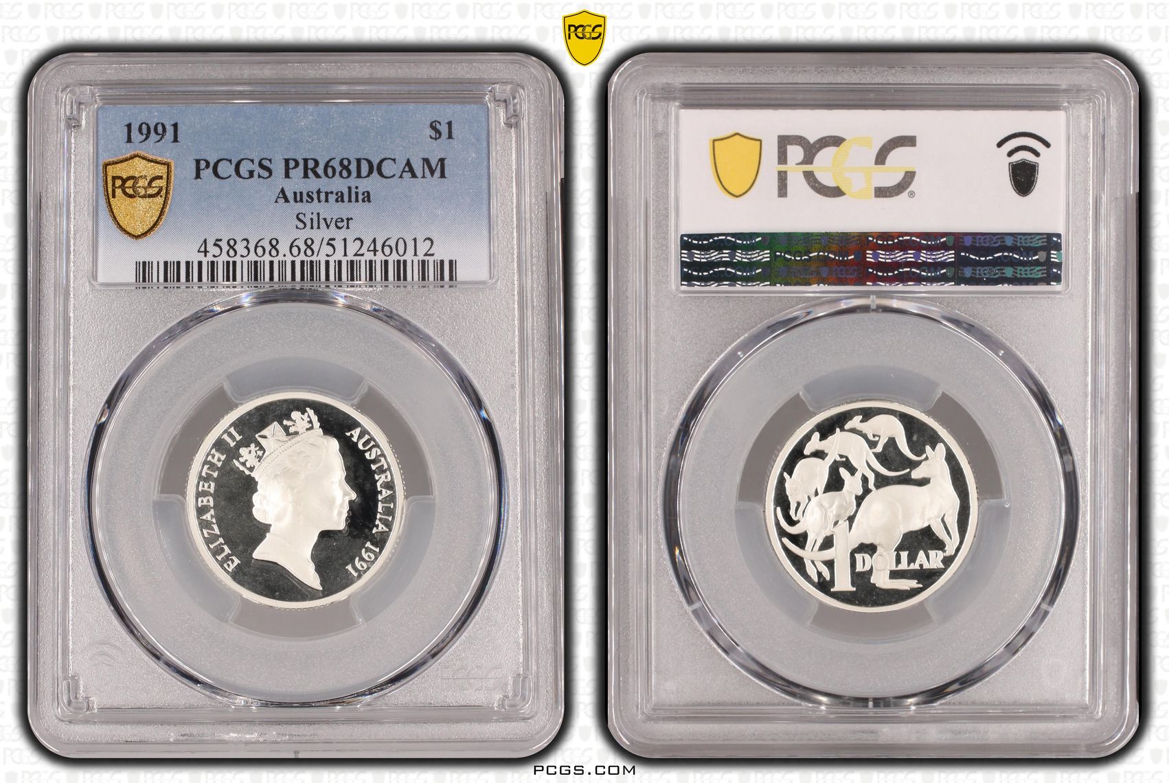 Silver, One Dollar, 1991, PCGS PR68DCAM