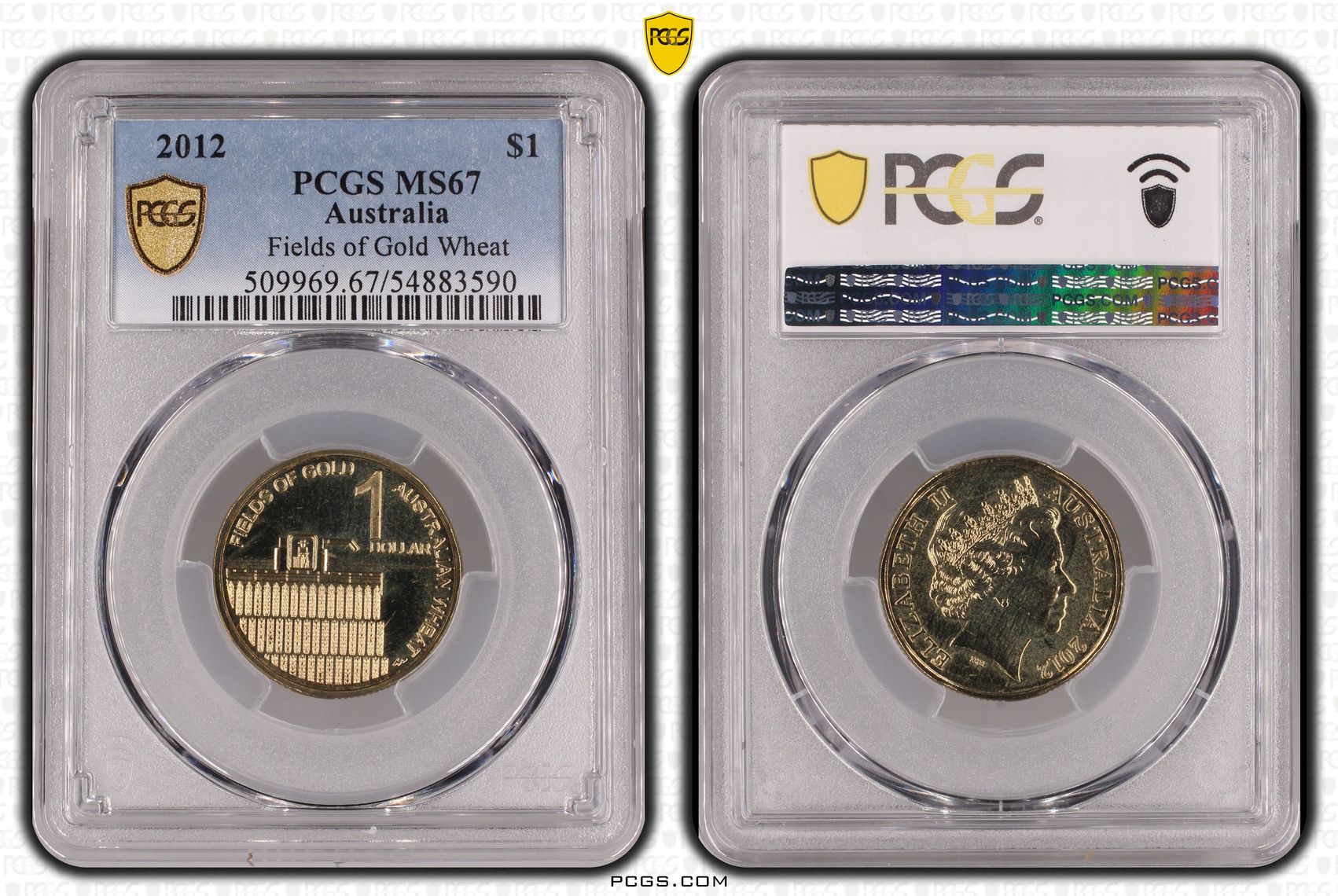 Fields of Gold Wheat, One Dollar, 2012, PCGS MS67