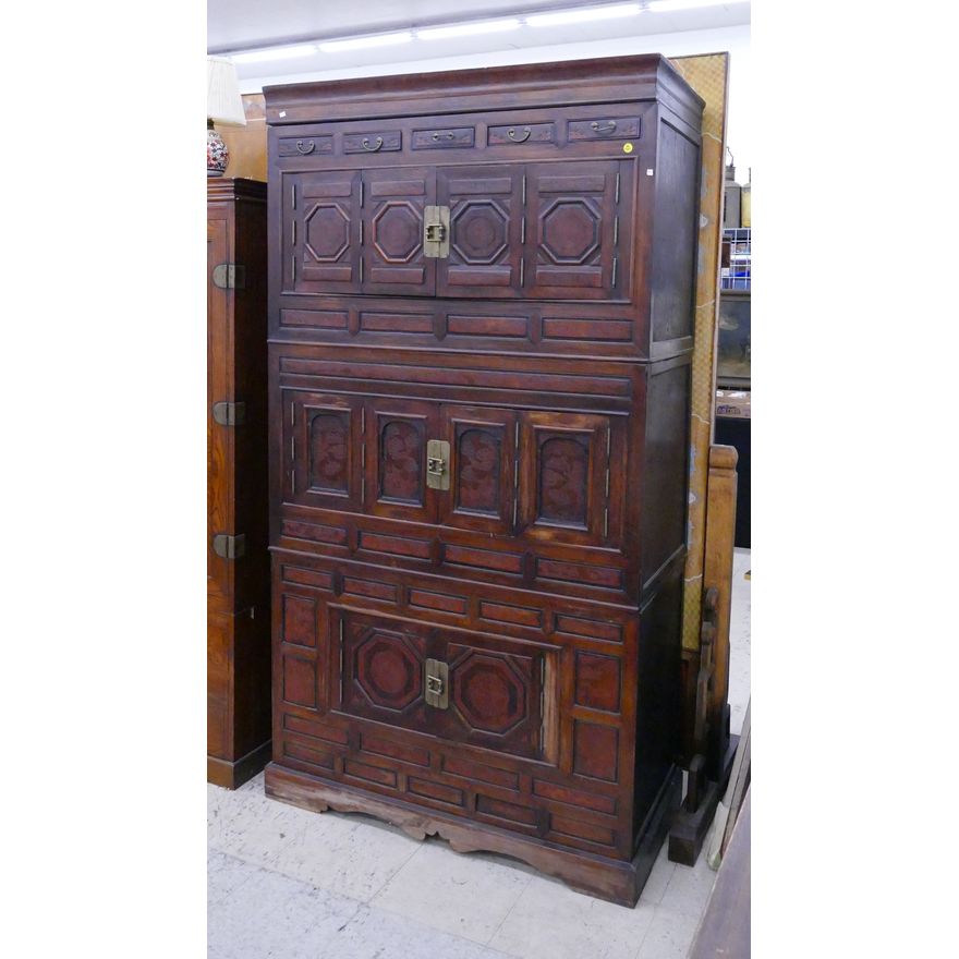 Korean Joseon 3 Stack Tansu Chest- 76x41x19''