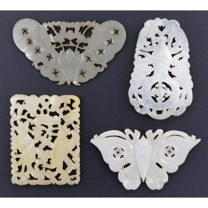 4pc Chinese Qing Jade and Stone Pendants