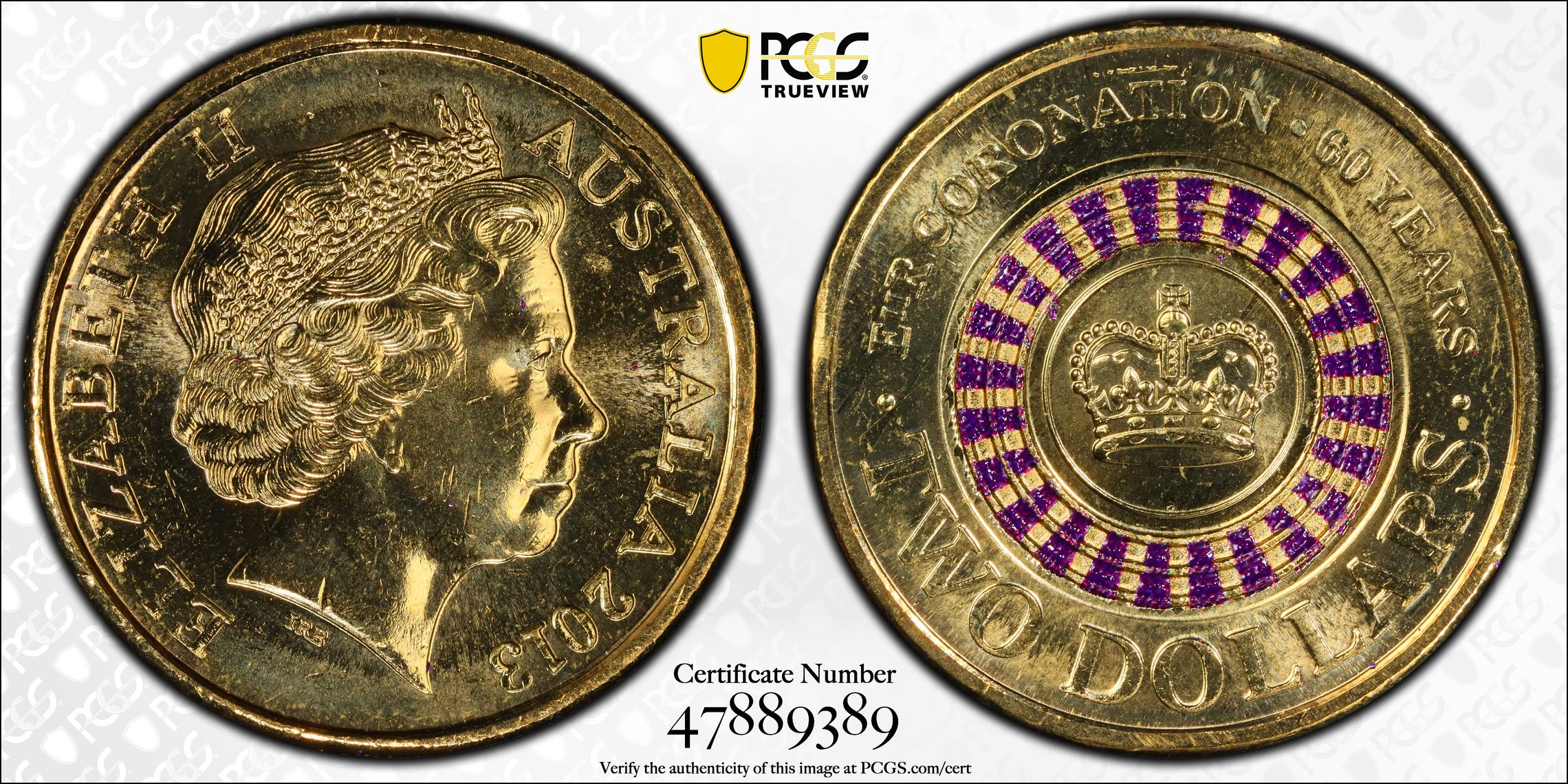 Coronation Colorized, Two Dollar, 2013, PCGS MS65