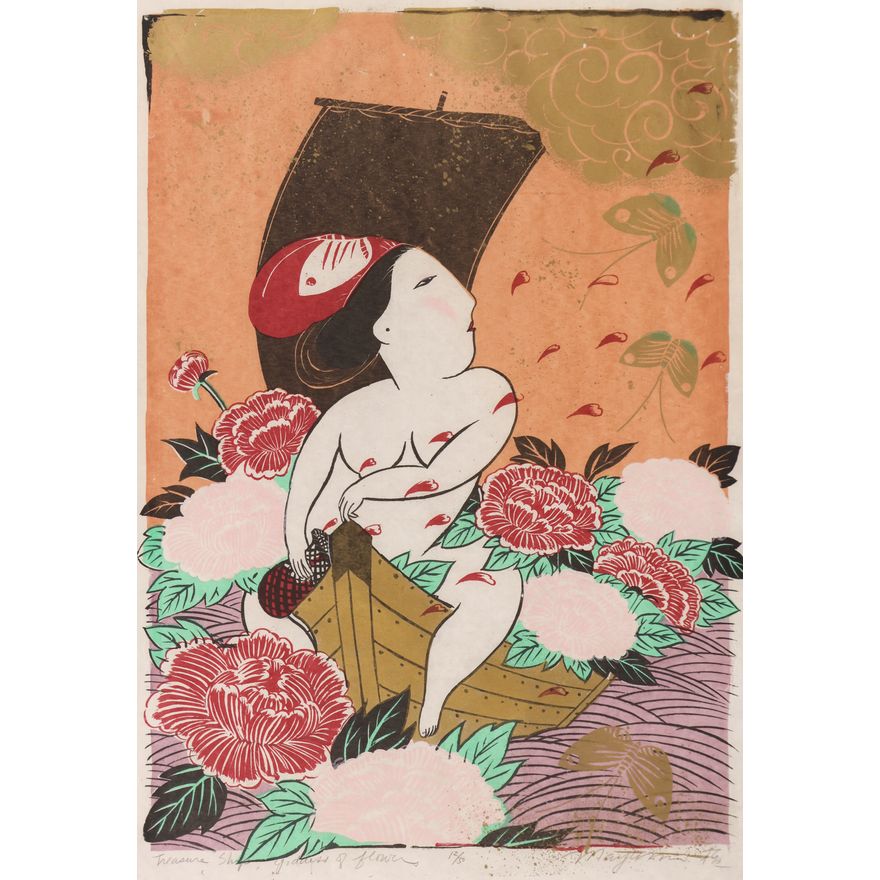Mayumi Oda ''Treasure Ship, Goddess of Flower'' Silkscreen
