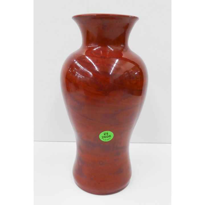 Antique Chinese Realgar Imitation Peking Glass Vase- 9.75''