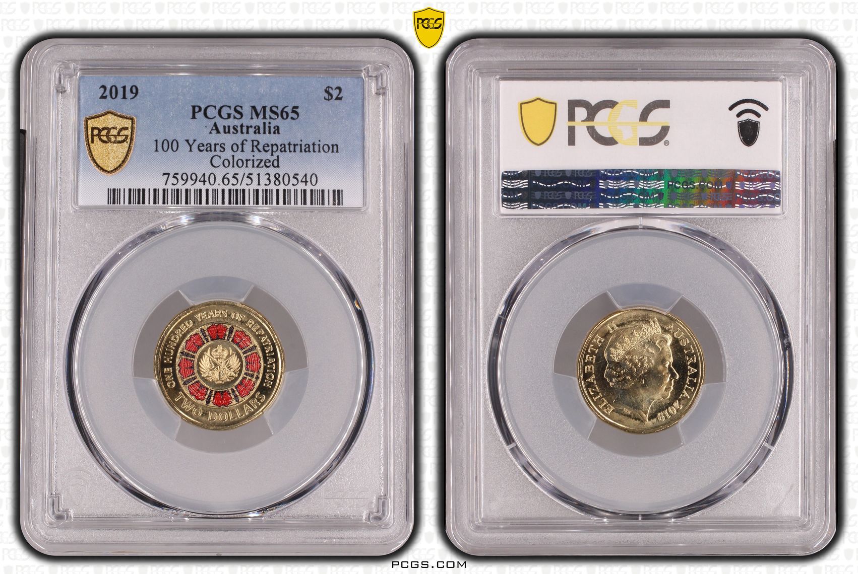 100 Years of Repatriation - Colorized, Two Dollar, 2019, PCGS MS65