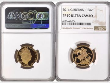 2016 ELIZABETH II 'JAMES BUTLER' PROOF GOLD SOVEREIGN PF70 UCAM