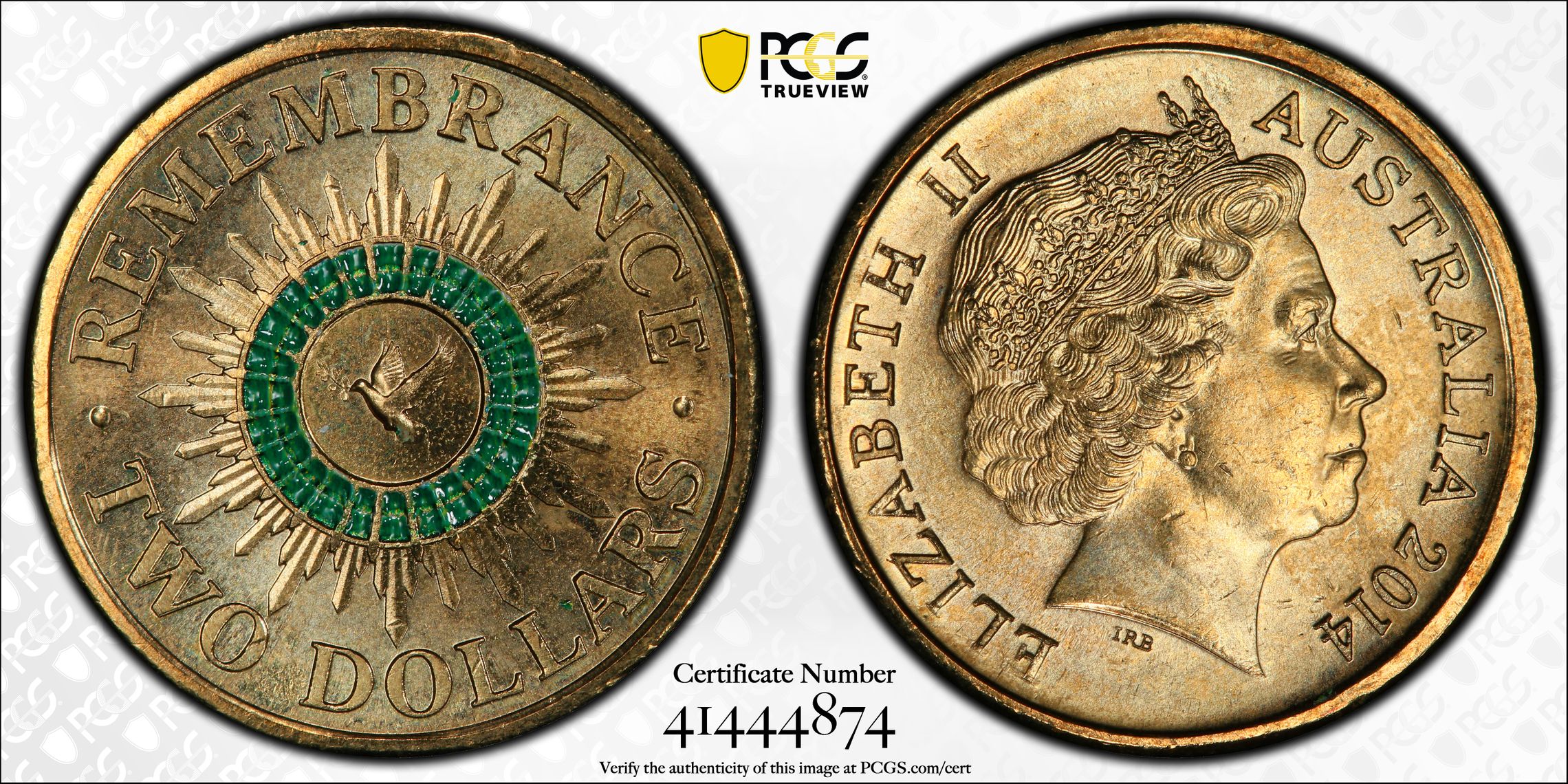 Remembrance - Colorized, Two Dollar, 2014, PCGS MS64
