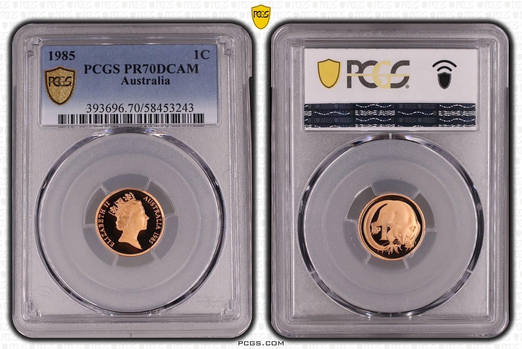 One Cent, 1985, Pcgs Pr70dcam
