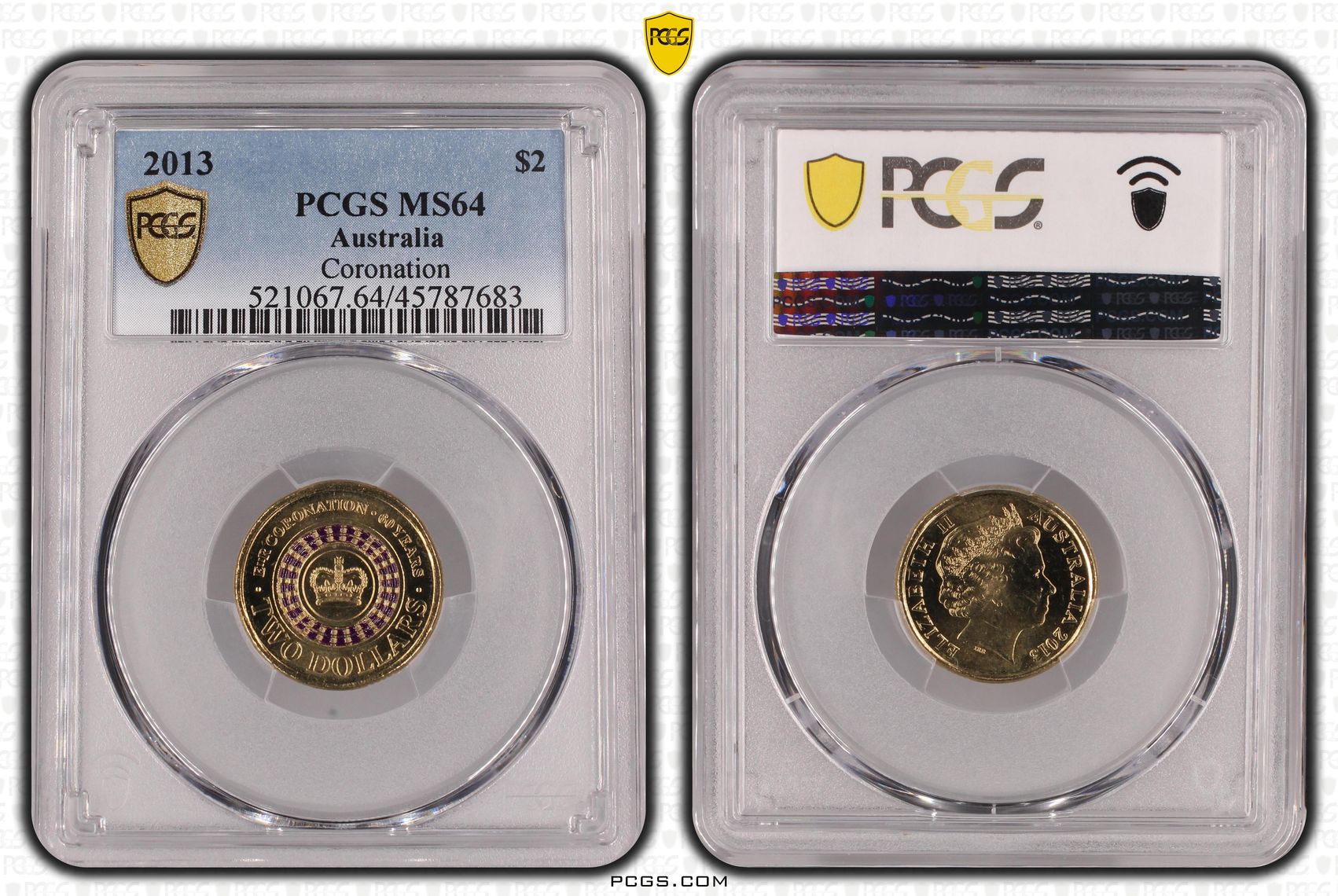Elizabeth II, Coronation, Two Dollar, 2013, PCGS MS63