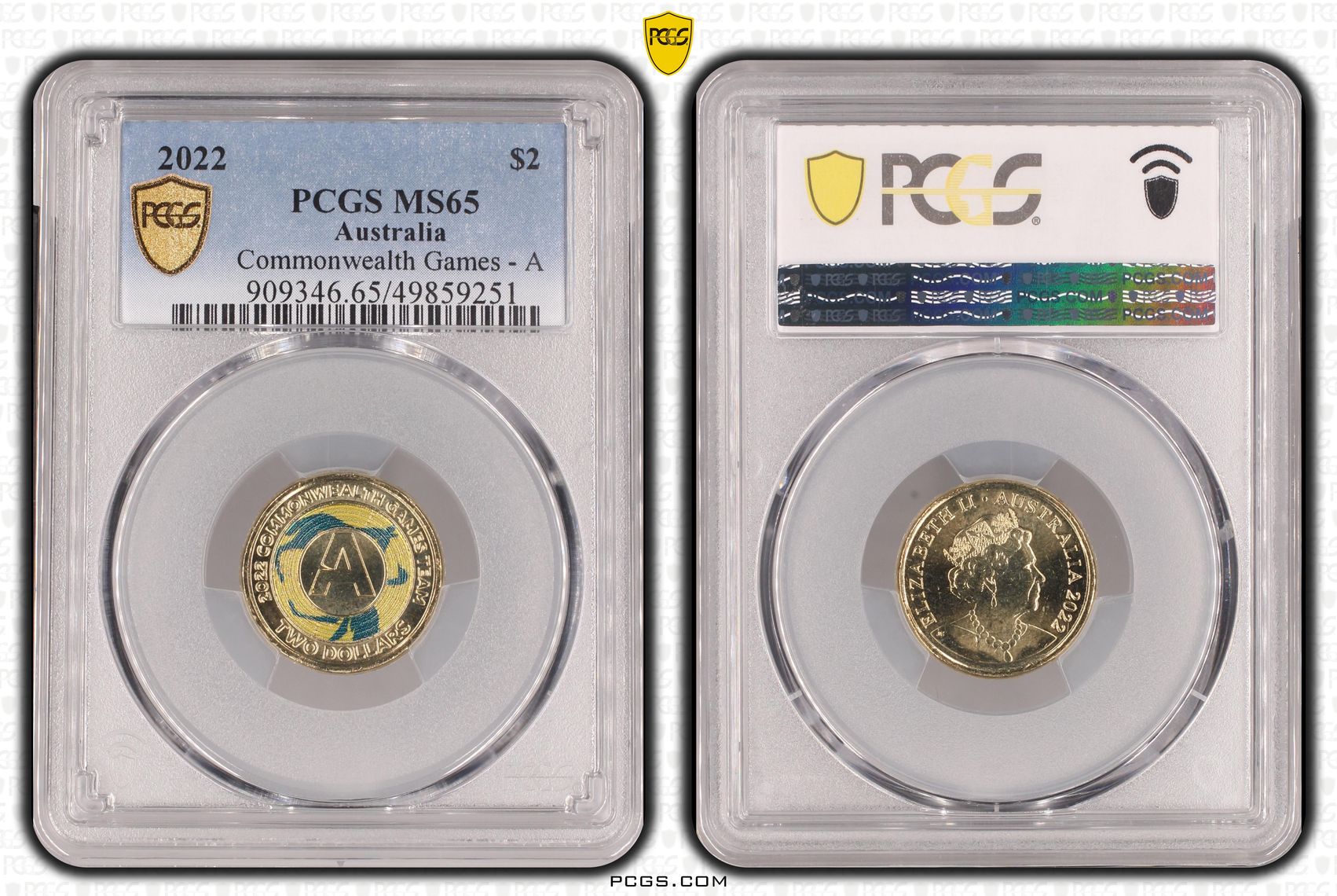 Elizabeth II, Commonwealth Games - A , Two Dollar, 2022, PCGS MS65