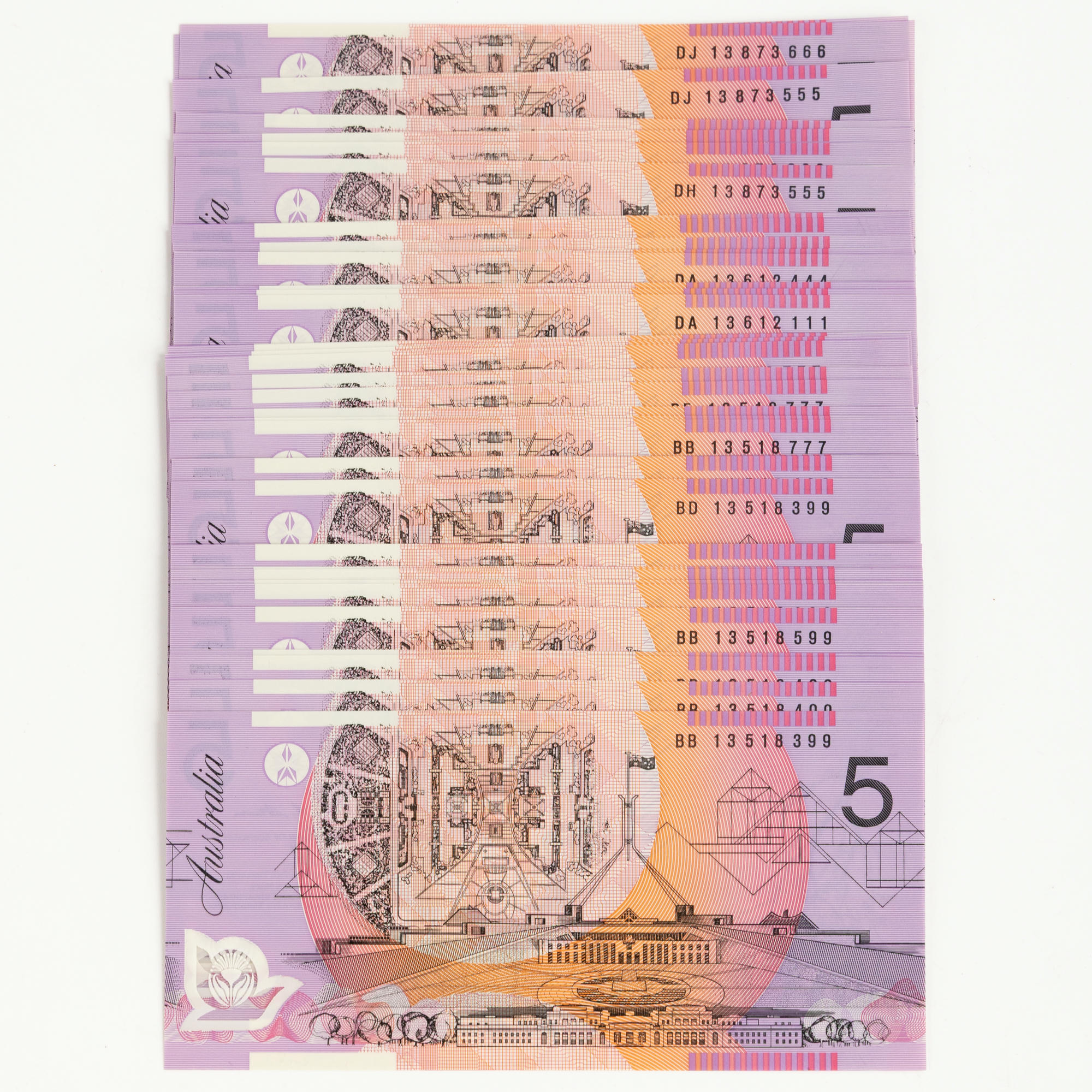 Stevens/Parkinson, Matched Number Sets, Five Dollars, 2013, UNC