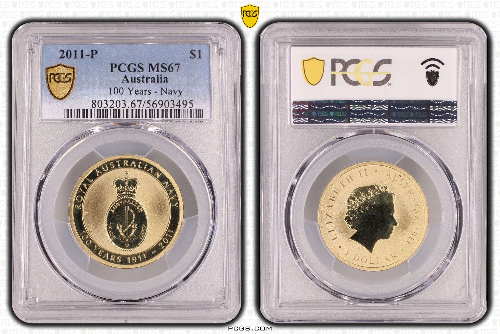 100 Years - Navy, One Dollar, 2011-P, PCGS MS67