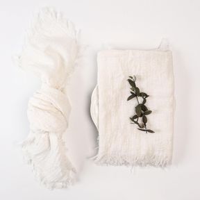 7" X 0.5" (SET OF 10) HANDMADE GAUZE NAPKINS 16.5X16.5 INCHES 100% COTTON CLOTH NAPKINS WITH FRINGE, SET OF 10 VERSATILE HANDMADE