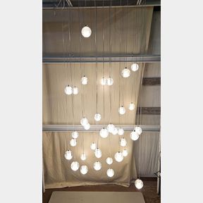 Modernist Sculptural Hanging Ball Pendant Lights - 34 Lights