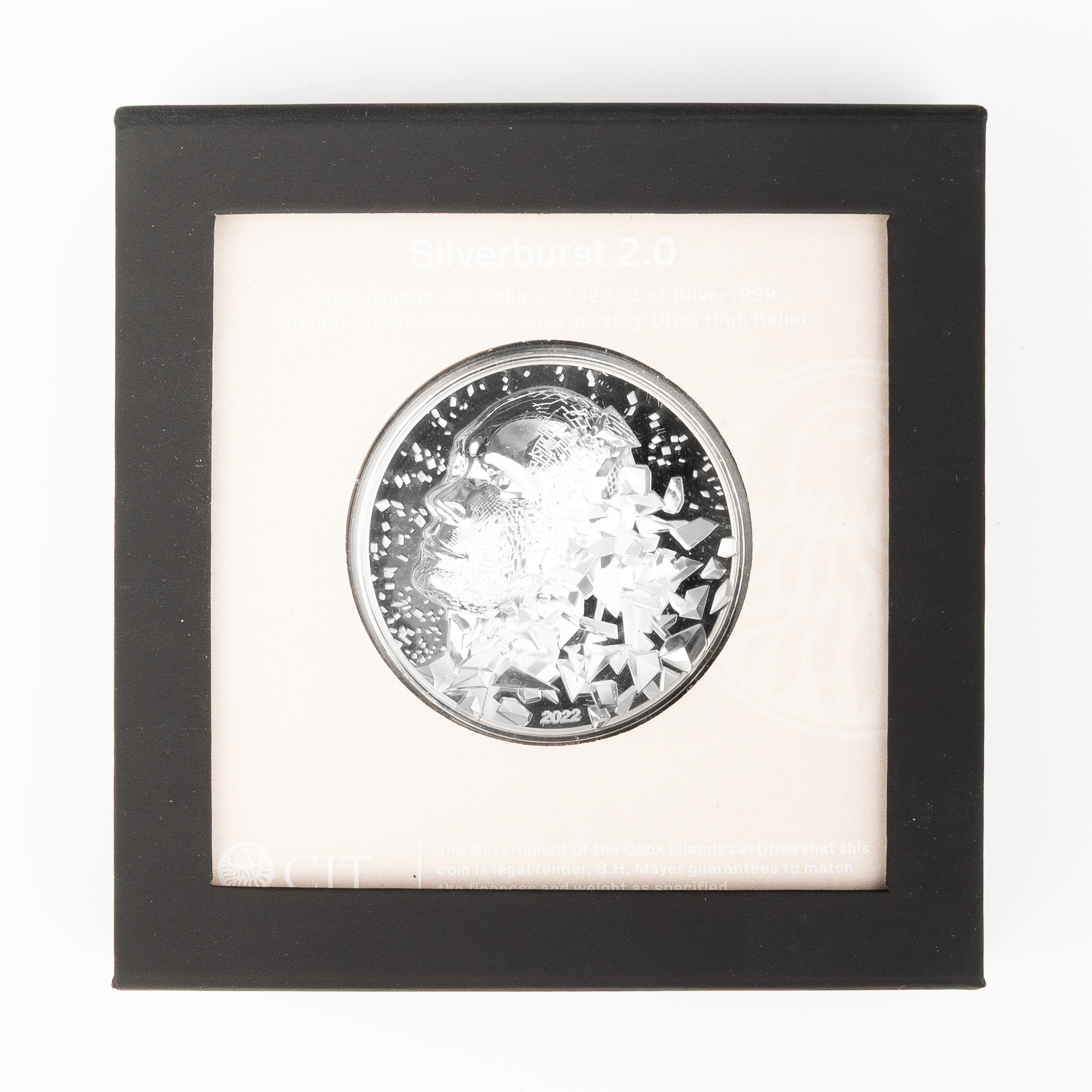 Cook Islands, CIT - Silverburst 2.0, Twenty Dollars, 2022, FDC