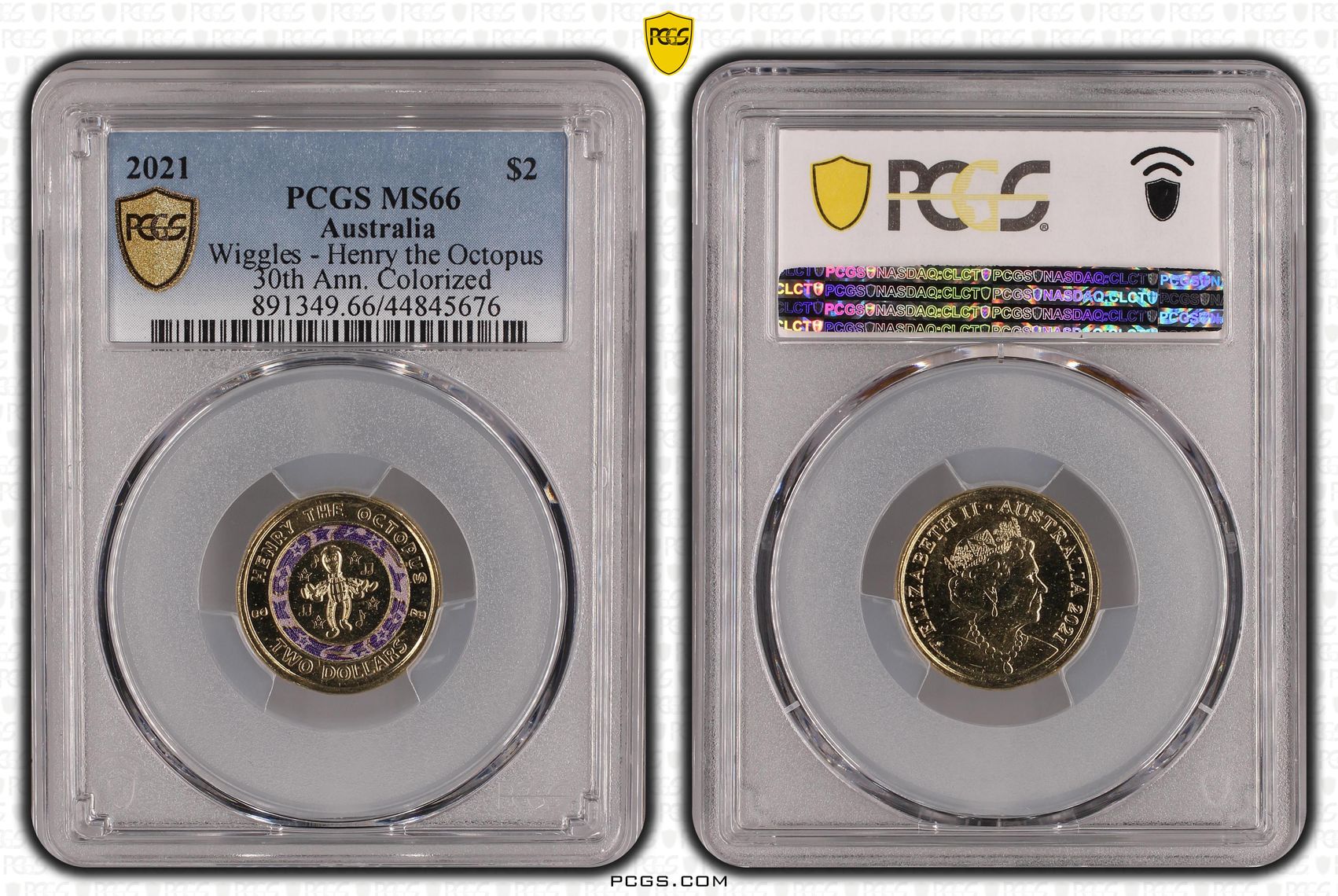 2021 Australia Two Dollar, $2 Wiggles - Henry the Octopus PCGS - MS66 -676