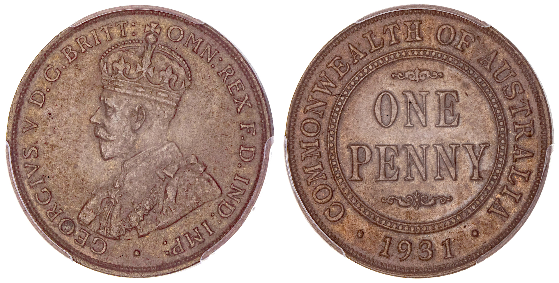 George V, Penny, 1931, PCGS MS 62BN