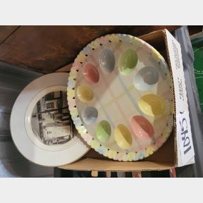 Devil Egg tray and filling station advertising plate