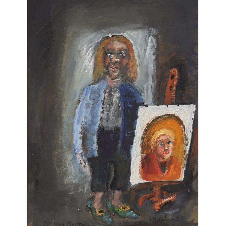 James Martin ''Boy with Painting'' 1995 Tempera